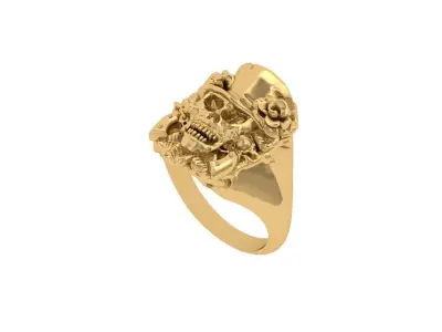 Skull Ring 3D print model 5