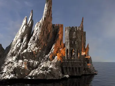 Ancient Gods ancient Cliffs Fort  3D model