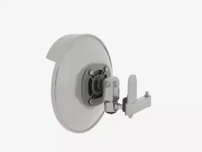 Detailed 3D of Bank Security Convex Mirror Adjustable Bracket 3D model