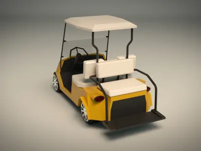 Low Poly Golf Cart Low-poly 3D model