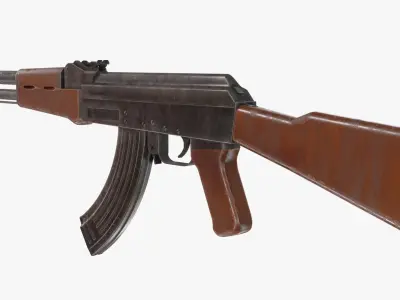 AK-47 rifle Low-poly 3D model