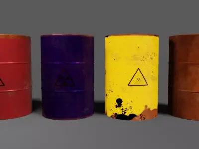 Metal Barrel Low-poly 3D model purchase