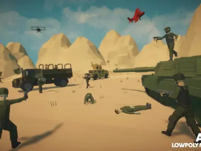 Low Poly Military Pack Low-poly 3D model