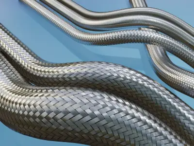 Corrugated and braid metal hose sleeving textures Texture