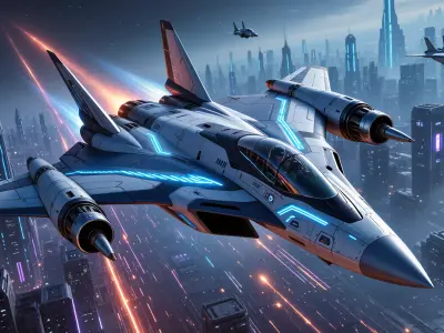 futuristic fighter jet 3d model 3D model