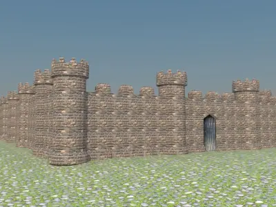 3D Castle Model in desert Free low-poly 3D model