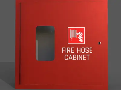 Empty fire hose cabinet 3D model
