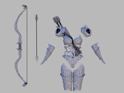 Fantasy archers armor 3D model