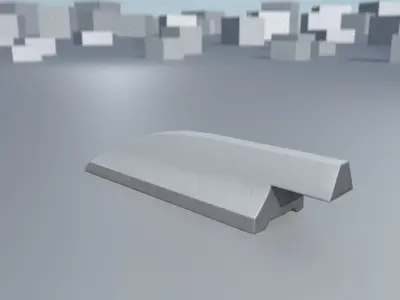 White and Red Road Traffic Barrier - Part 5 - Low-poly 3D model