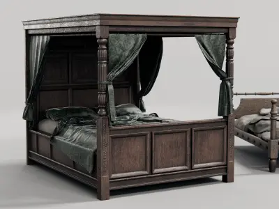 old medieval style beds 3D model