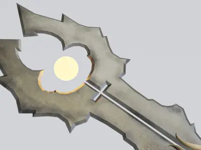 Fantasy Sword Low-poly 3D model 12