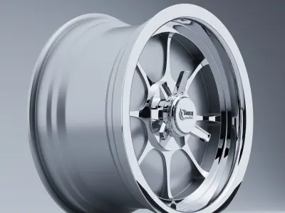 Rocket Racing Wheels Fire Low-poly 3D model