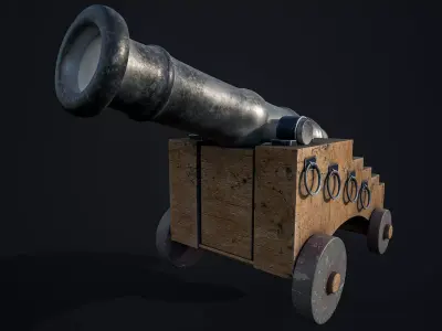 Old Cannon 3D Model Game Ready PBR 3D model