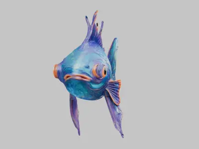 Stylized 3D Fish Model Low-poly 3D model