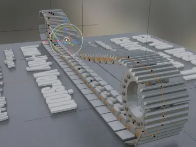 Curve based Caterpillar Track  Low-poly 3D model