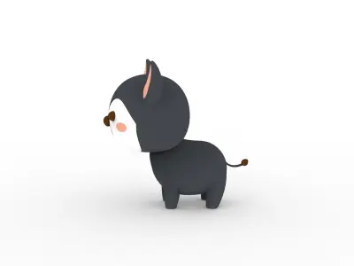 Cartoon Wolf v001 character  3D model
