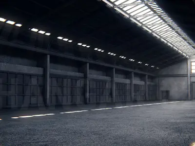 Hangar 02 PBR Low-poly 3D model