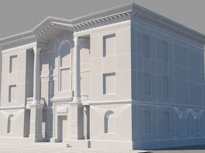 Classic building facade 04 Low-poly 3D model