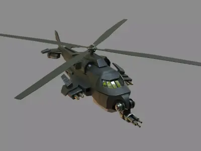 Scifi Helicopter Low-poly 3D model