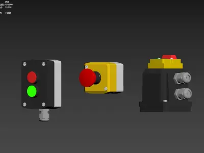 Power button box 3D model