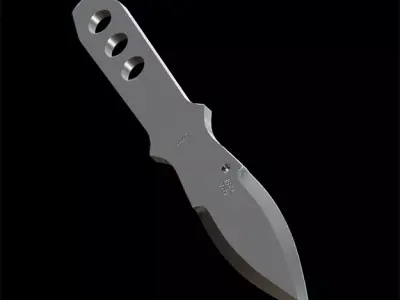 Spyderco Spyder throwing knife steel blade Low-poly 3D model