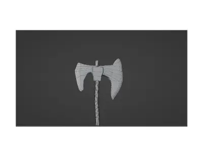 axe low-poly in sky Free low-poly 3D model