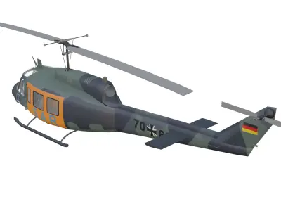 Bell UH-1 Iroquois Huey Low-poly 3D model