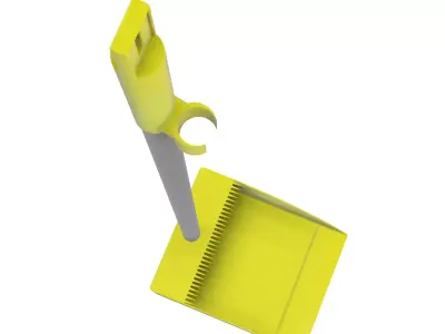 Modern Flat Dustpan with Long Metal Handle Free 3D model