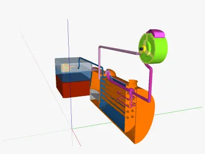 TECS thermal energy conversion system 3D model