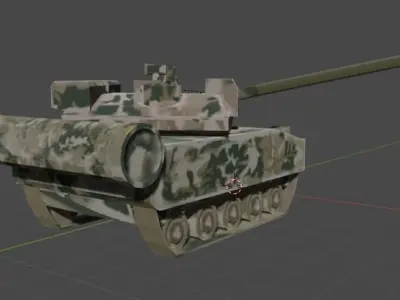 Low Poly Military Model camouflaged tank Low-poly 3D model