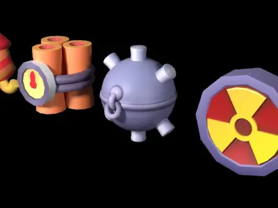 Boom Cartoon T Low-poly 3D model