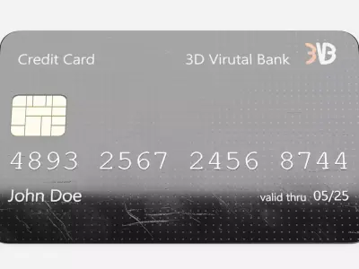 Credit Card V1 - Generic Payment Prop with Custom Design 3D model