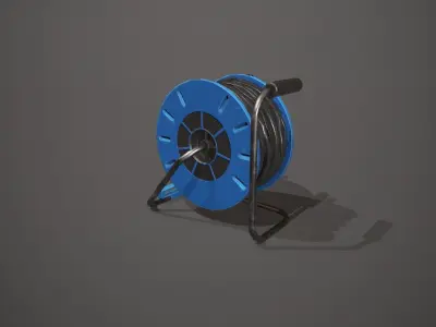 Black and Blue Extension Cable Low-poly 3D model