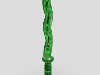 Modern Spiral Knife FBX-2048px Low-poly 3D model