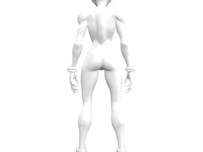 Alien Female Sci Fi Humanoid Realistic Low-poly 3D model