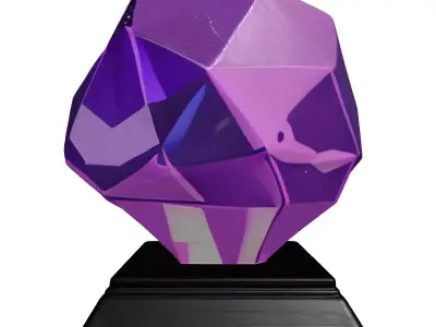 Faceted Purple Crystal Gemstone Trophy 3D model