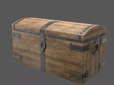 Old Medieval Chest Low-poly 3D model
