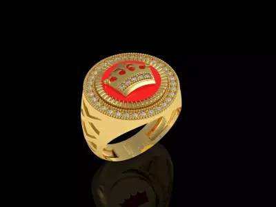 Crown Ring 3D print model 6