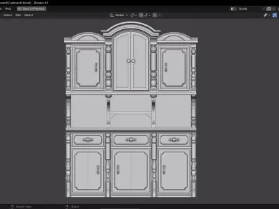 Vintage Cupboard Low-poly 3D model