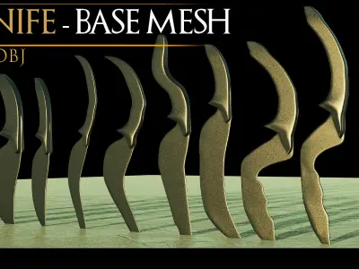 52 Sword Models - Cold Weapons - Sword Base Mesh- uUV - Vol 03 Low-poly 3D model