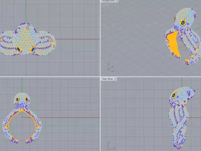 Octopus ring  3D print model