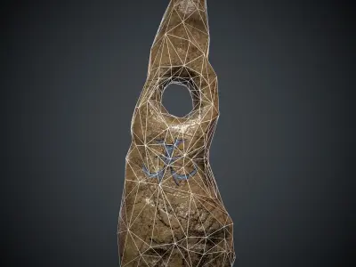 Runestone stone arrowhead Free low-poly 3D model