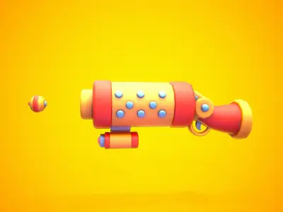 Stylized Shotgun Low-poly 3D model purchase