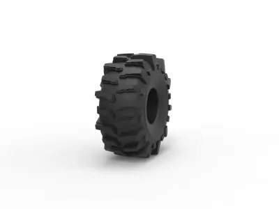 Offroad tire 25 Scale 1 to 10 3D print model