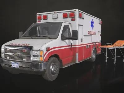 Ambulance Type 3 - V1 Low-poly 3D model