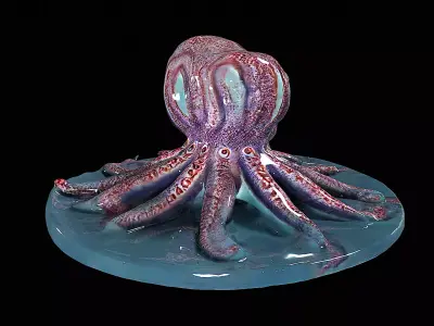 Horror octopus creature monster 3D model