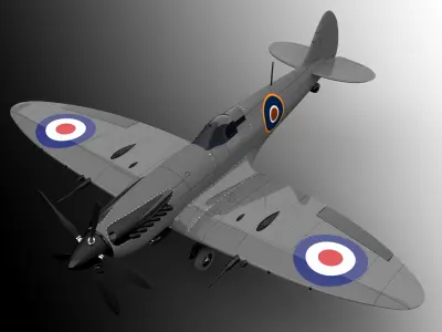 fighter british air force spitfire 3D model