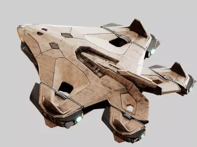 Sci-Fi Shuttle Ship 3D model