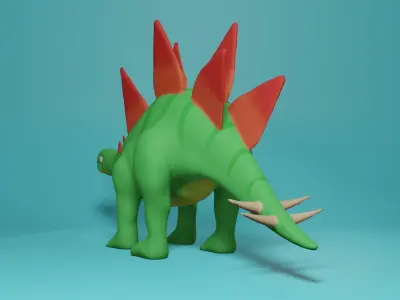 Cartoony Dinosaur Low-poly 3D model
