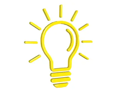 Idea Bulb Icon PBR Low-poly 3D model